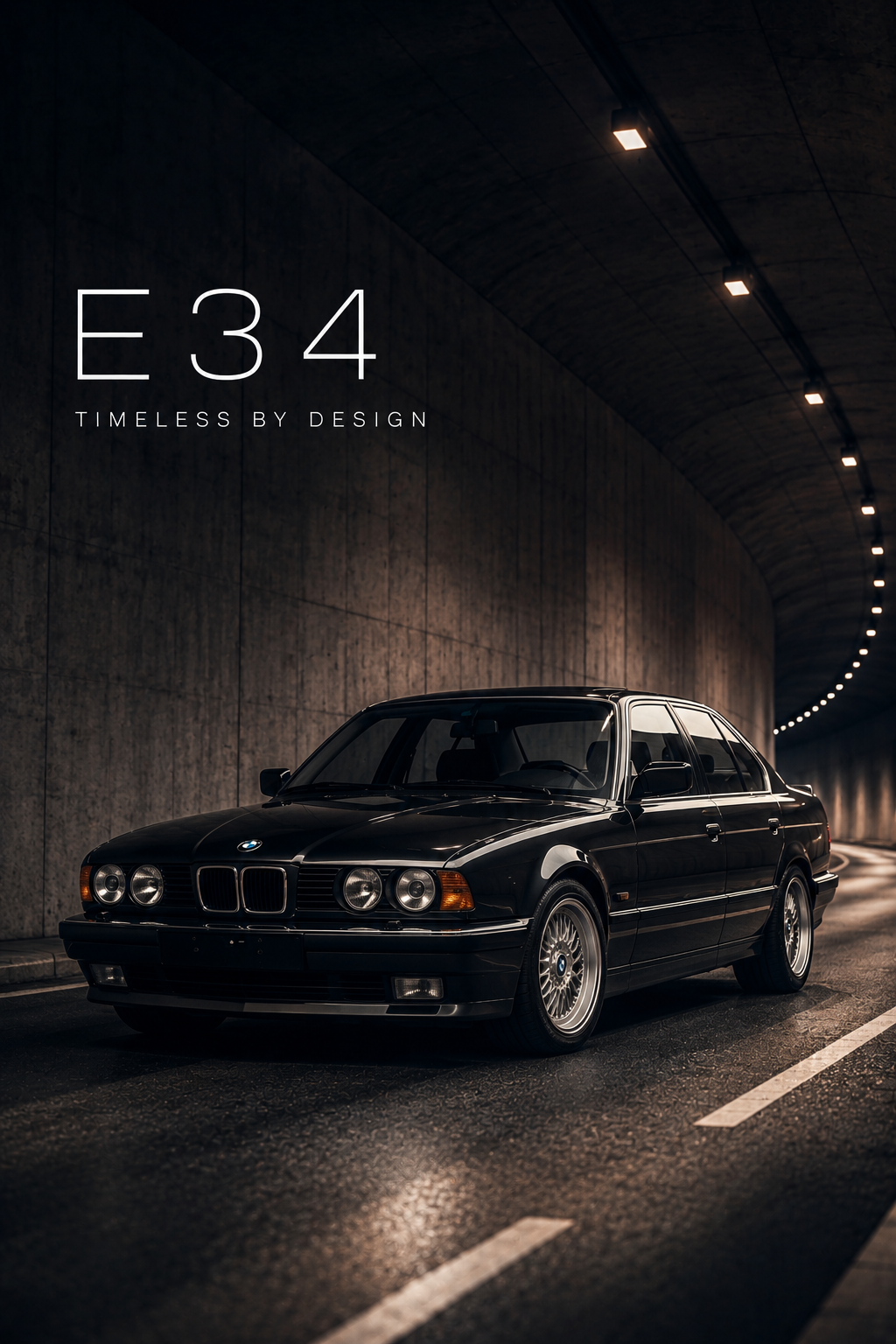 BMW E34 Poster – Timeless by Design | Premium Automotive Wall Art