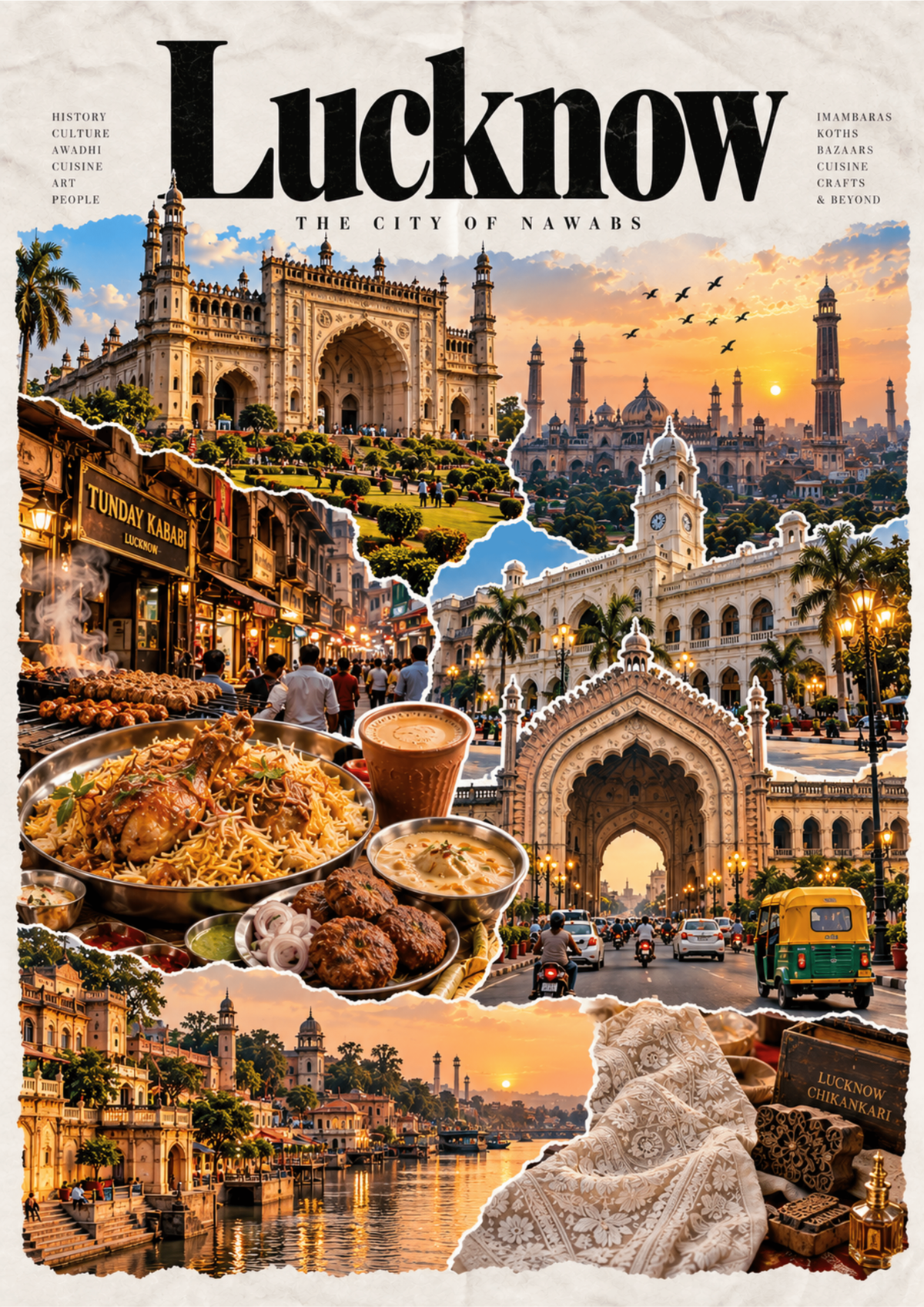Lucknow travel poster, "The City of Nawabs", minimalist wall art by House of Print
