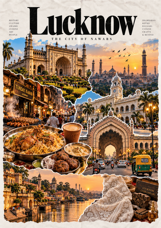 Lucknow travel poster, "The City of Nawabs", minimalist wall art by House of Print
