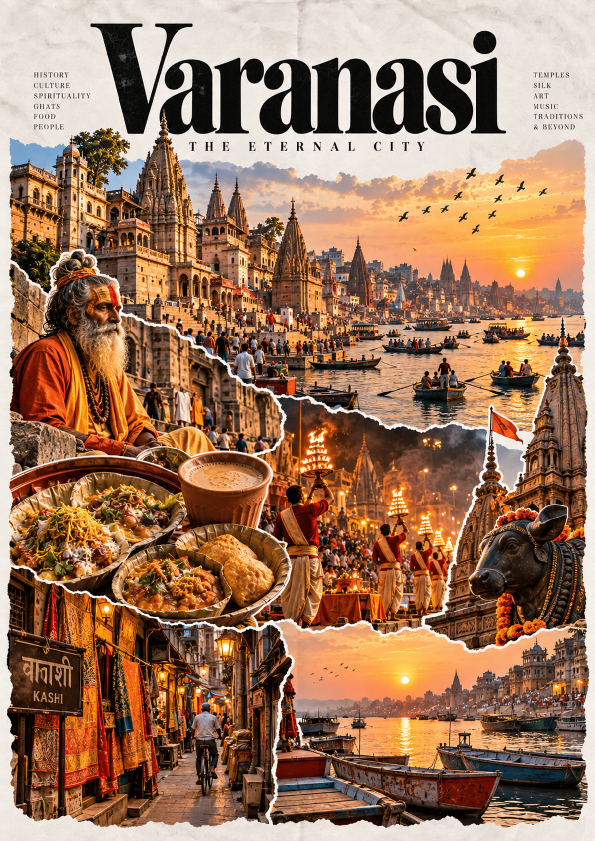 Varanasi travel poster, "The Eternal City", minimalist wall art by House of Print