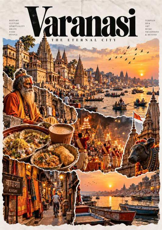 Varanasi travel poster, "The Eternal City", minimalist wall art by House of Print