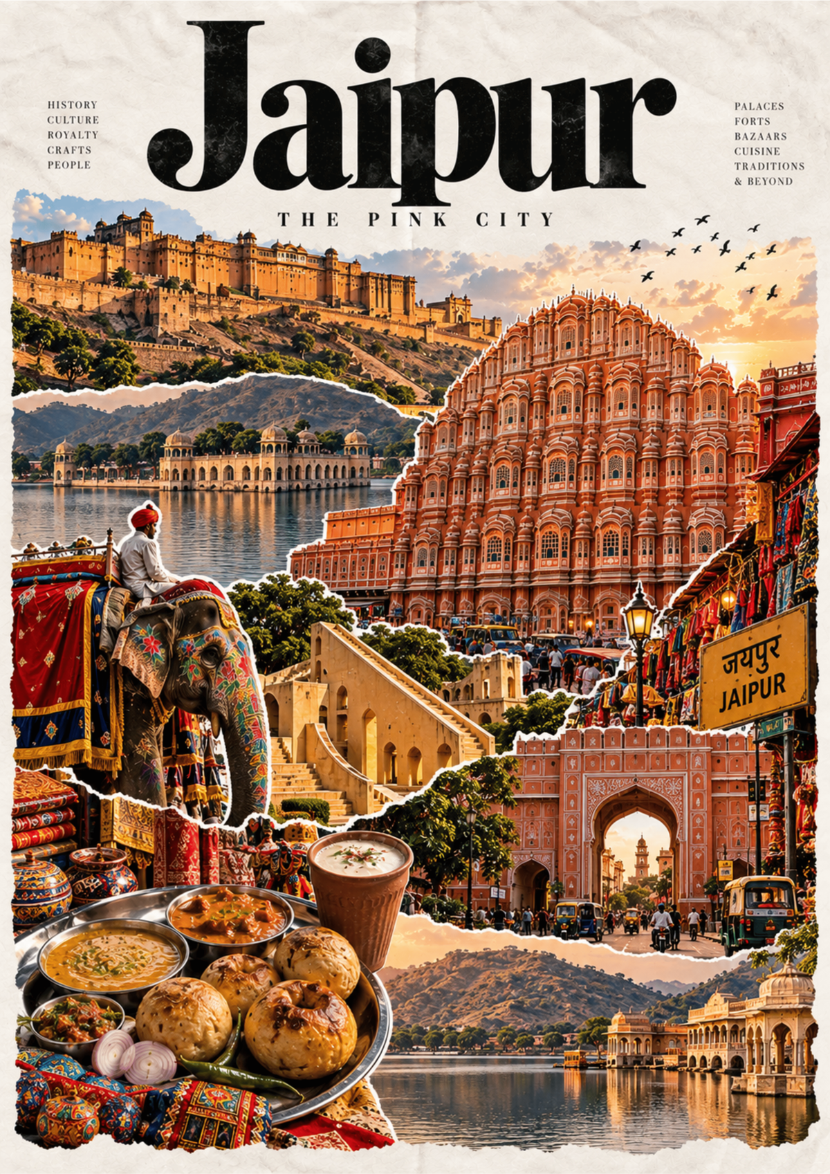 Jaipur travel poster, "The Pink City", minimalist wall art by House of Print
